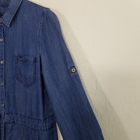 Tommy Hilfiger Long Sleeve Button Up Dress with Pockets Blue - Picture 6 of 9